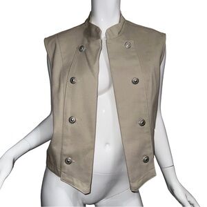 💙💖 Vintage 80s Cactus Flower Cream Sleeveless 100% Cotton Utility Vest Western